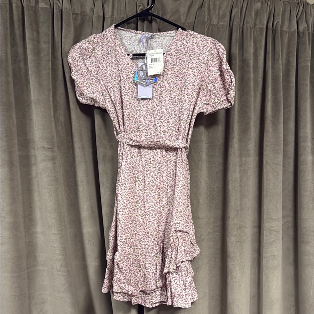 Good Luck Girl   —- Girls Floral Pink Ruffle Dress Retail $46